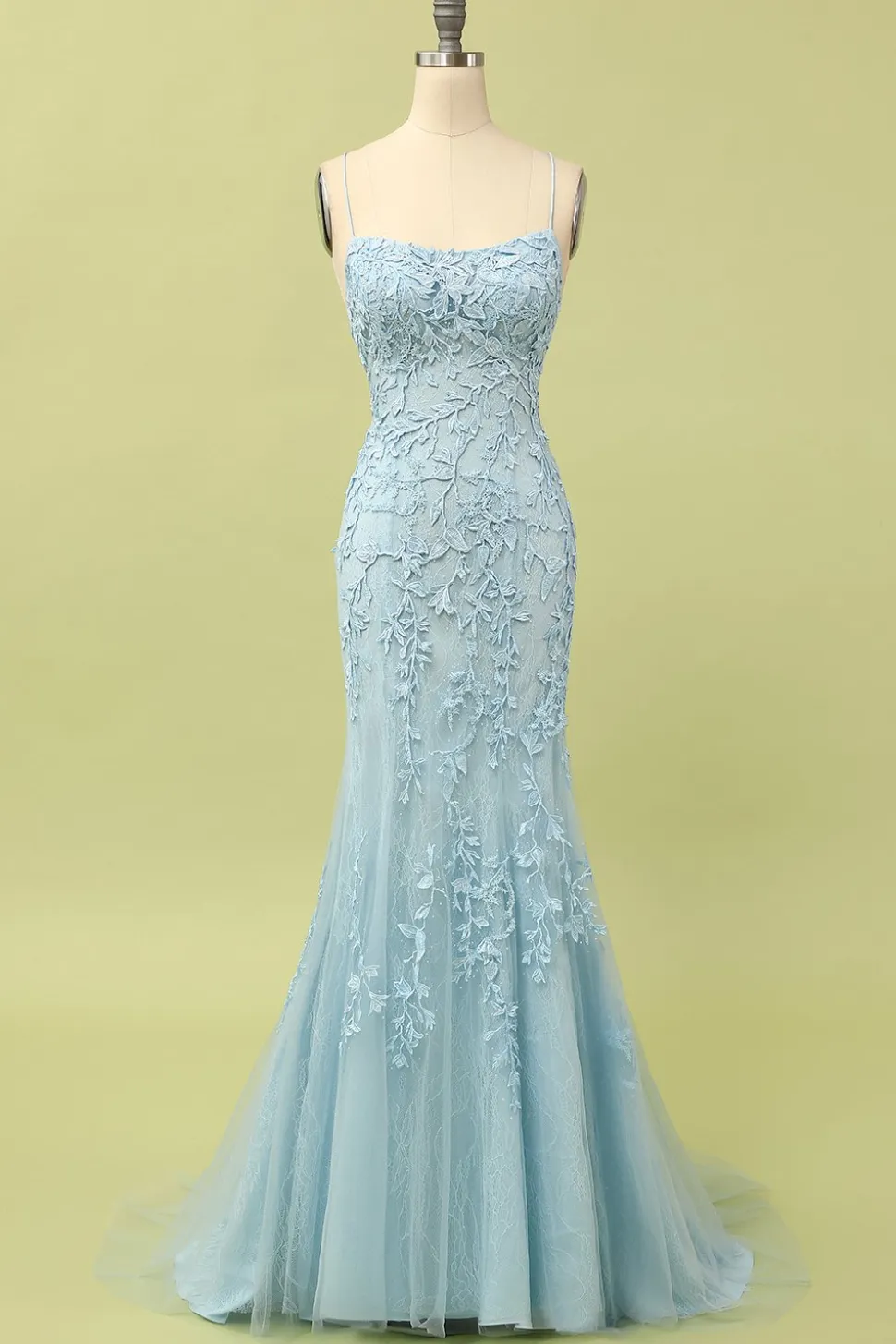 Vestido de Baile de Sereia Longa Azul
