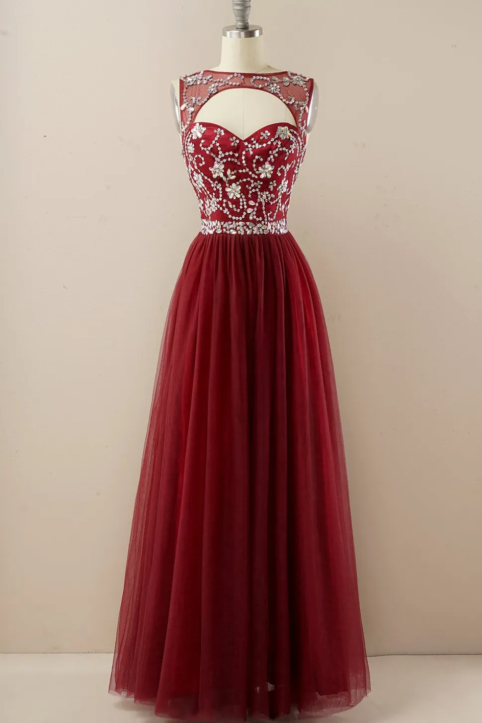 Vestido de baile de tulle de missanga