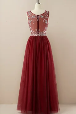 Vestido de baile de tulle de missanga