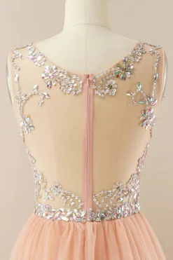 Vestido de baile de tulle de missanga