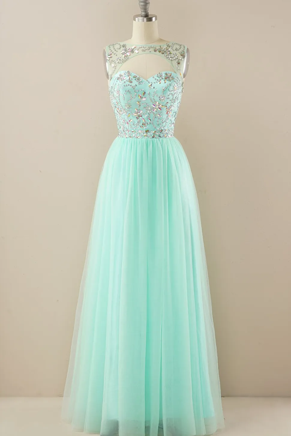 Vestido de baile de tulle de missanga