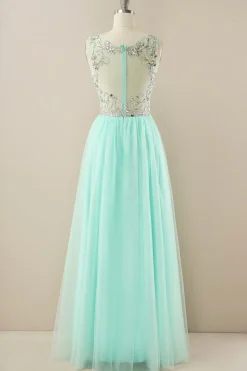 Vestido de baile de tulle de missanga