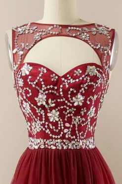 Vestido de baile de tulle de missanga