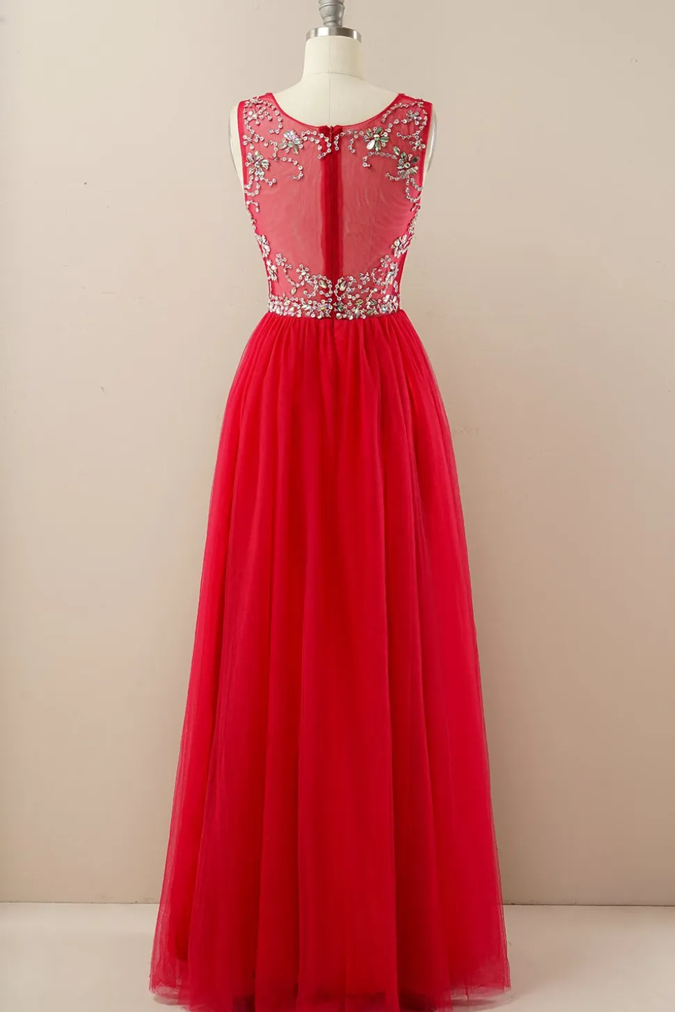Vestido de baile de tulle de missanga