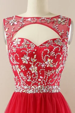 Vestido de baile de tulle de missanga