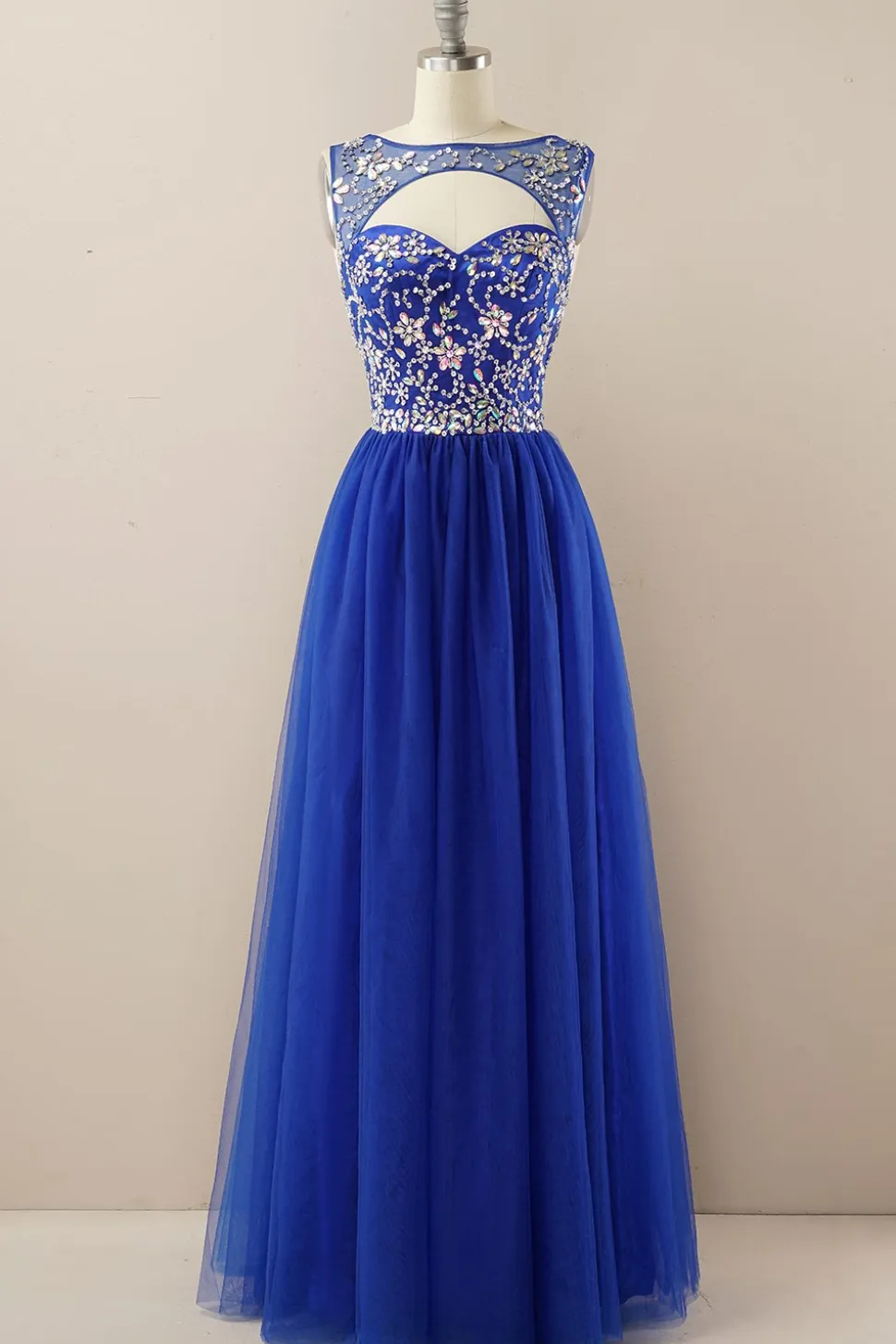 Vestido de baile de tulle de missanga