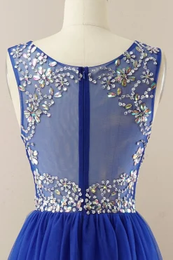 Vestido de baile de tulle de missanga