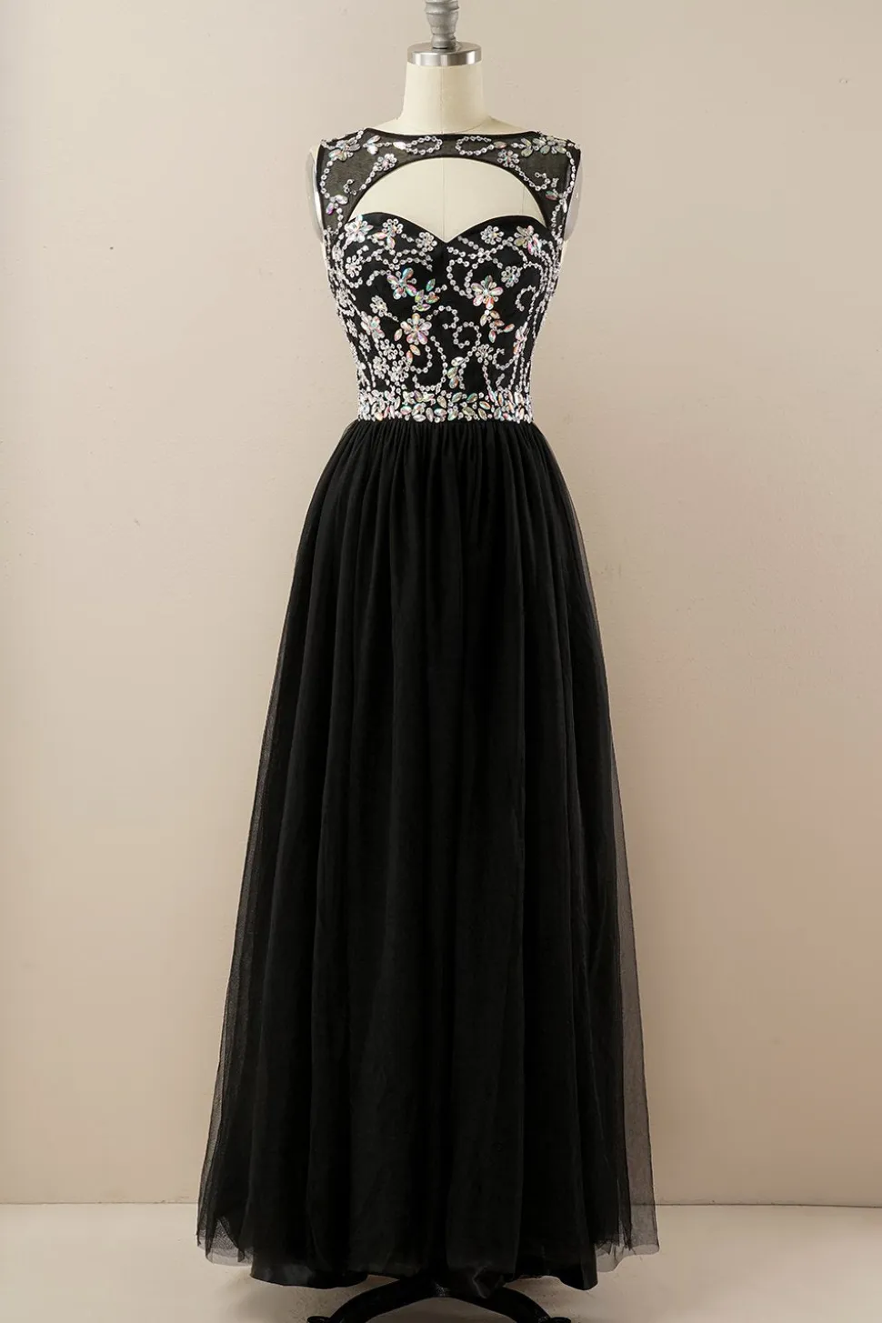 Vestido de baile de tulle de missanga