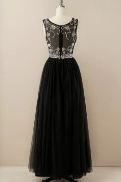 Vestido de baile de tulle de missanga
