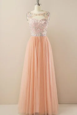 Vestido de baile de tulle de missanga