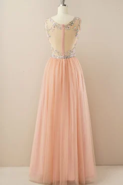 Vestido de baile de tulle de missanga