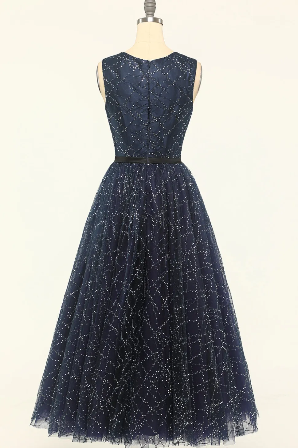 Vestido de baile de tulle da marinha glitter