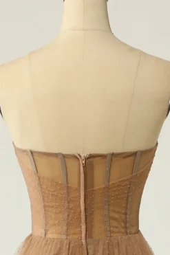 Vestido de baile khaki Polka Dots Corset