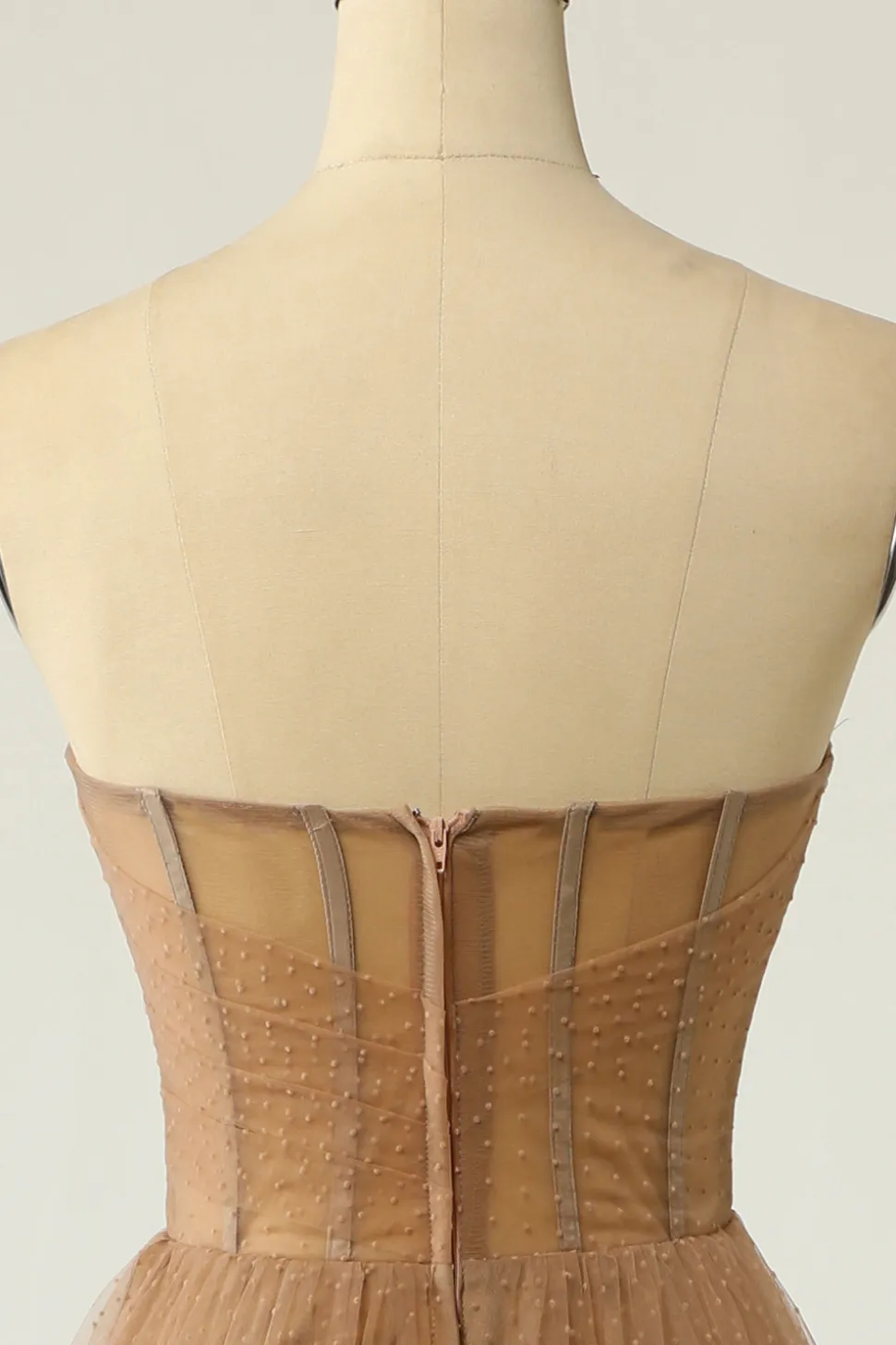 Vestido de baile khaki Polka Dots Corset