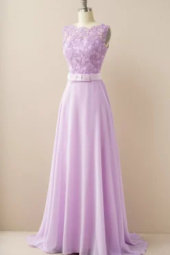 Vestido de baile longo applique