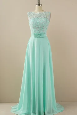 Vestido de baile longo applique