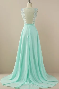 Vestido de baile longo applique