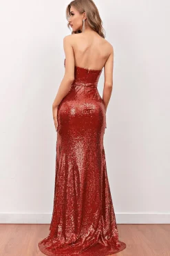 Vestido de baile longo da sereia vermelha