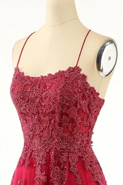 Vestido de baile longo de lavanda tulle com renda
