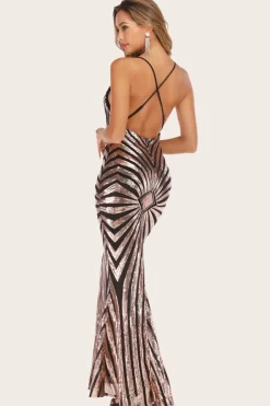 Vestido de baile longo de sereia preta