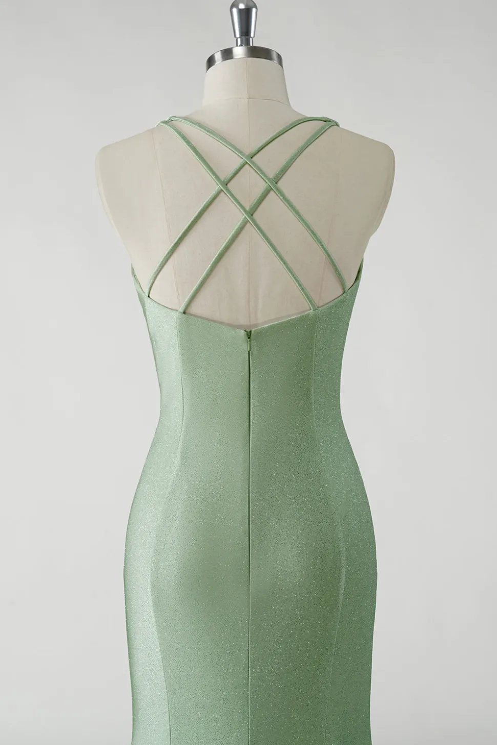 Vestido de baile longo verde brilhante bainha com flores 3D