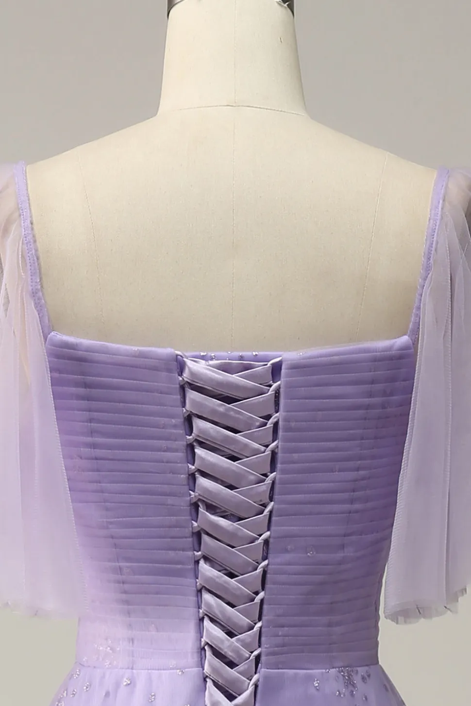 Vestido de Baile Roxo Fora do Ombro