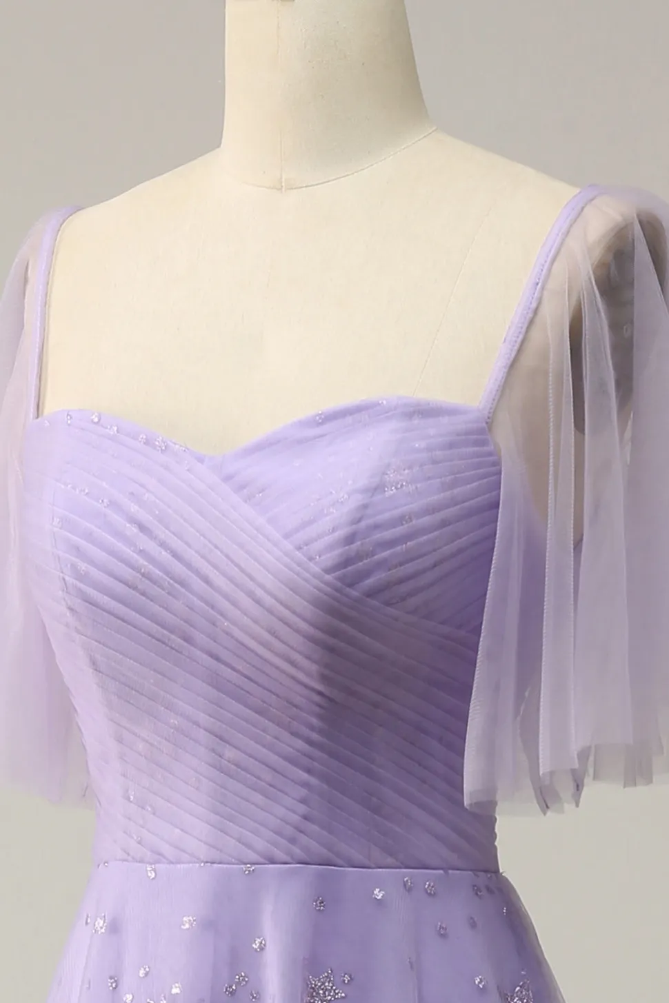 Vestido de Baile Roxo Fora do Ombro