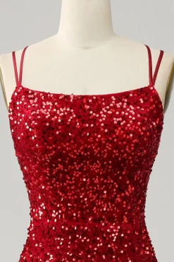 Vestido de baile sem mangas sereia vermelho