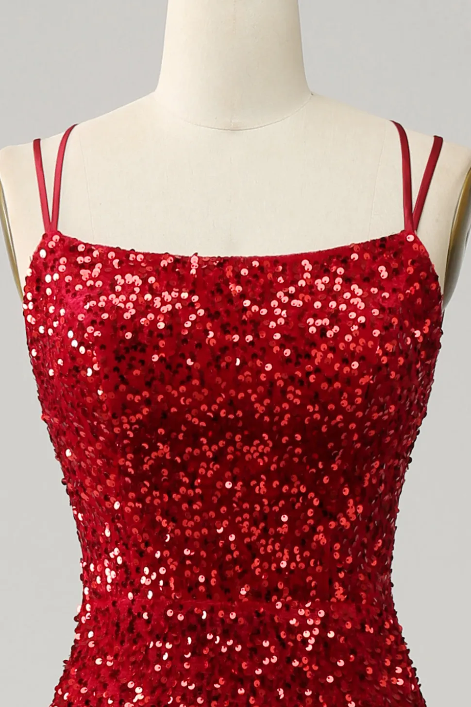Vestido de baile sem mangas sereia vermelho