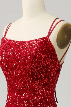 Vestido de baile sem mangas sereia vermelho