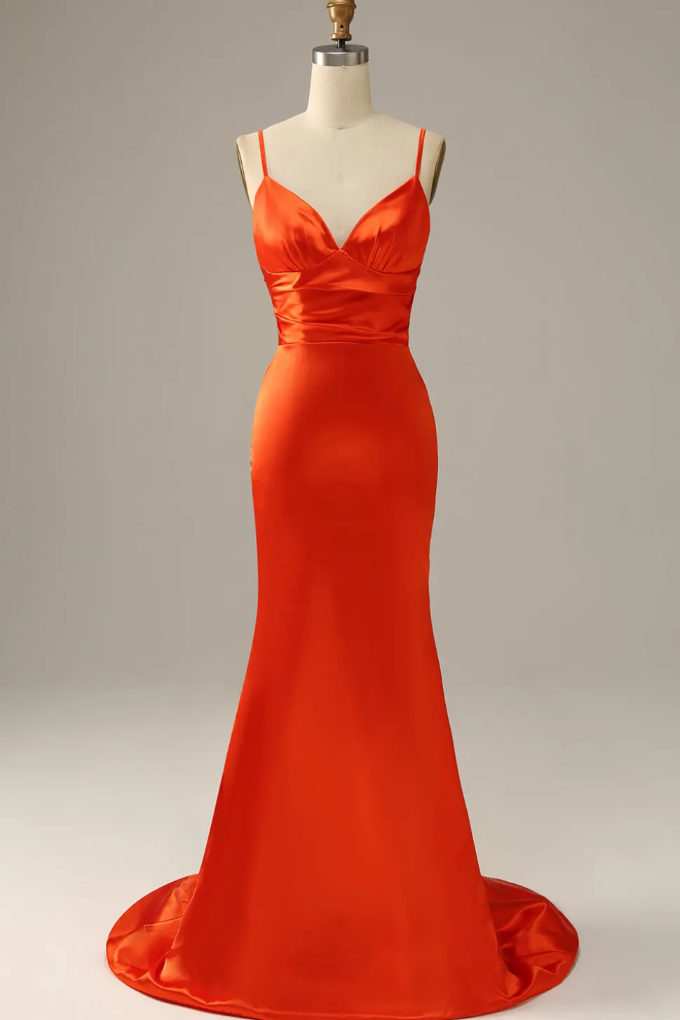 Vestido de baile sereia laranja
