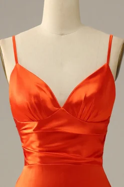 Vestido de baile sereia laranja