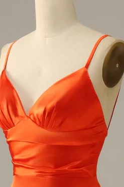 Vestido de baile sereia laranja