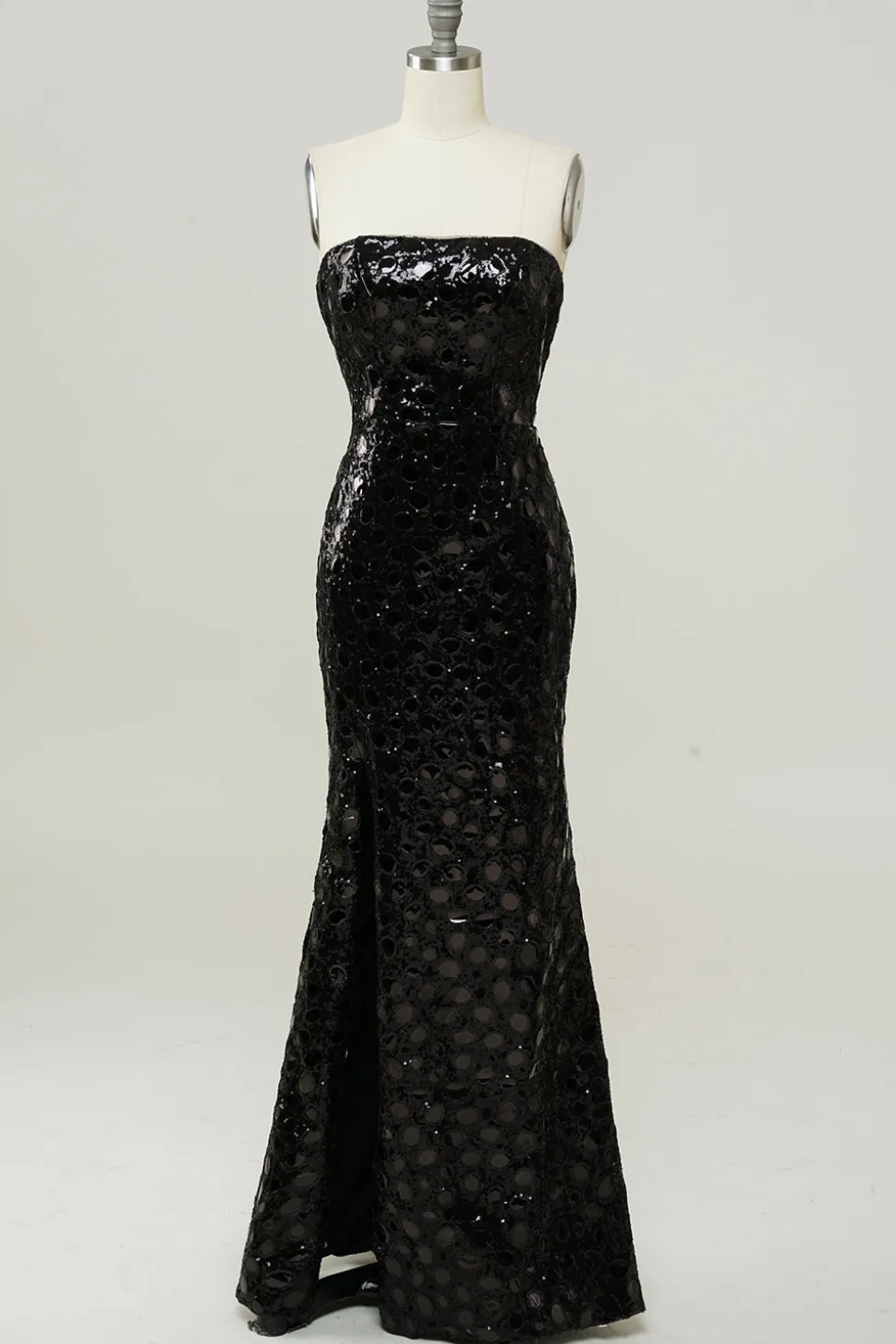 Vestido de baile sereia sem alças preto