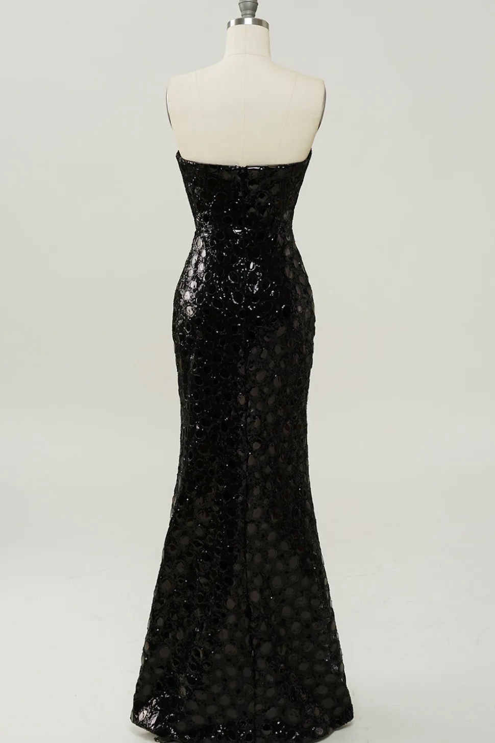 Vestido de baile sereia sem alças preto