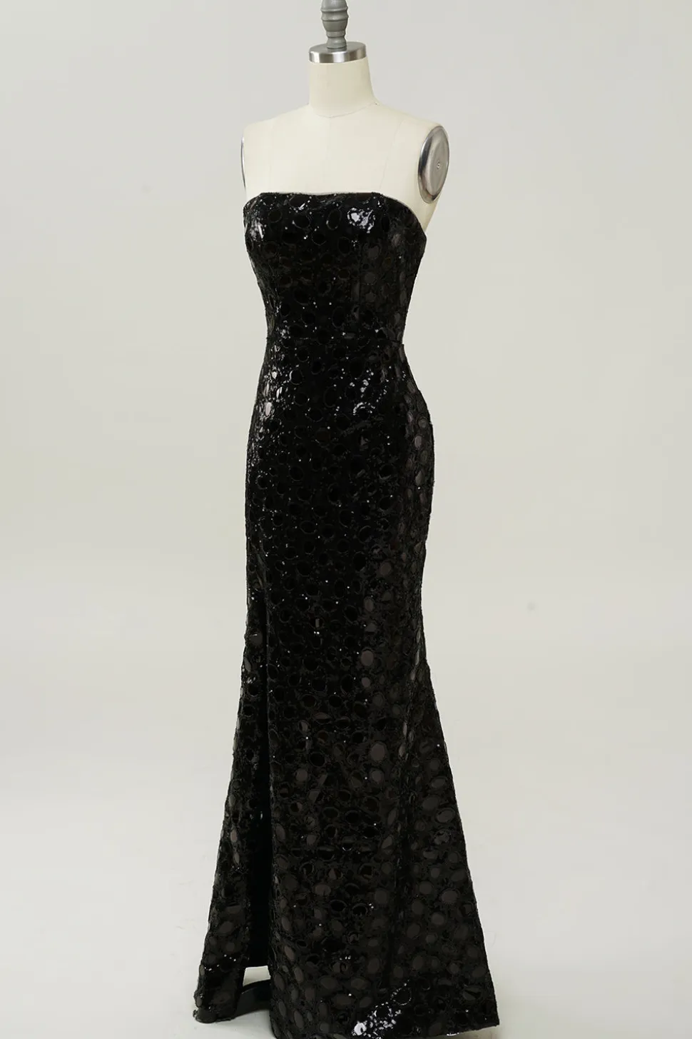 Vestido de baile sereia sem alças preto
