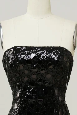 Vestido de baile sereia sem alças preto