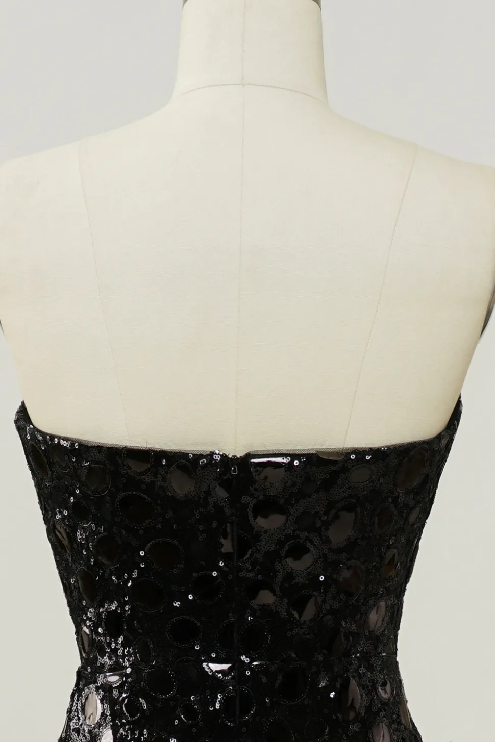 Vestido de baile sereia sem alças preto