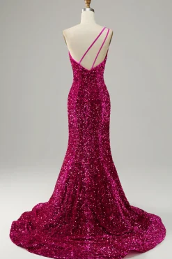 Vestido de baile sereia um ombro