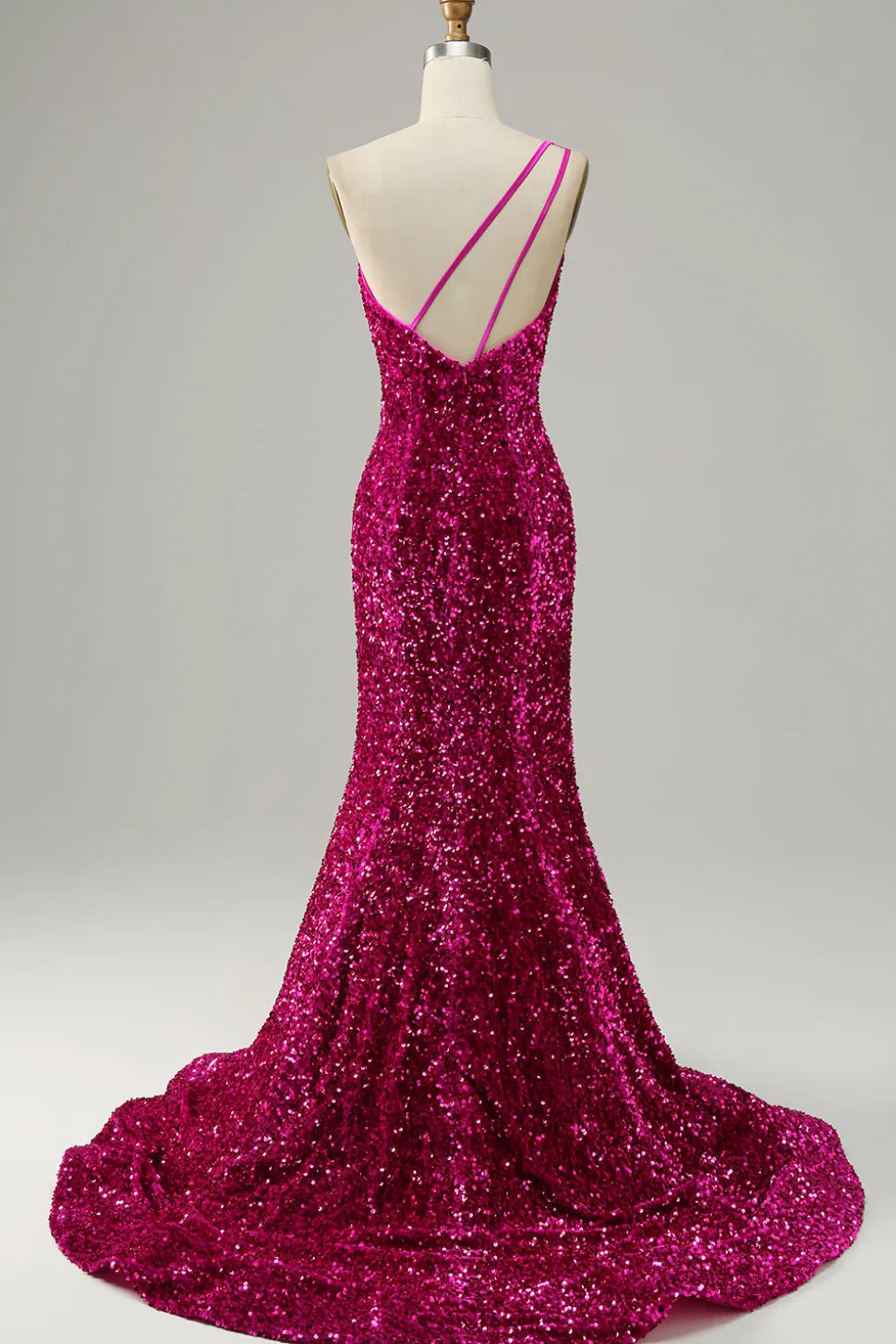 Vestido de baile sereia um ombro