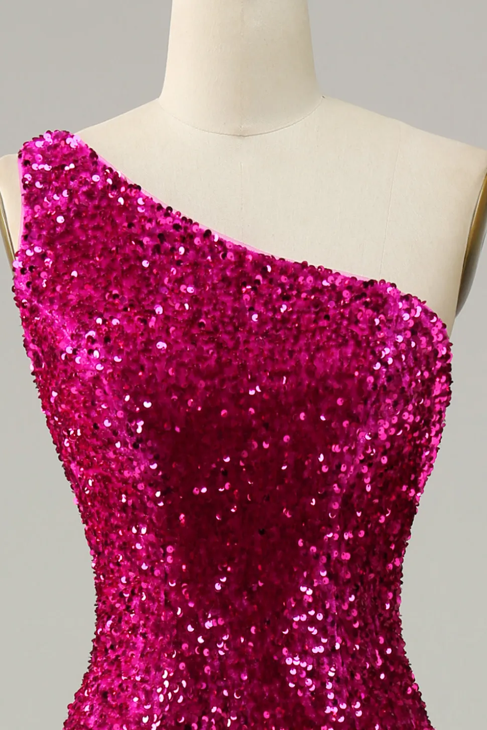 Vestido de baile sereia um ombro