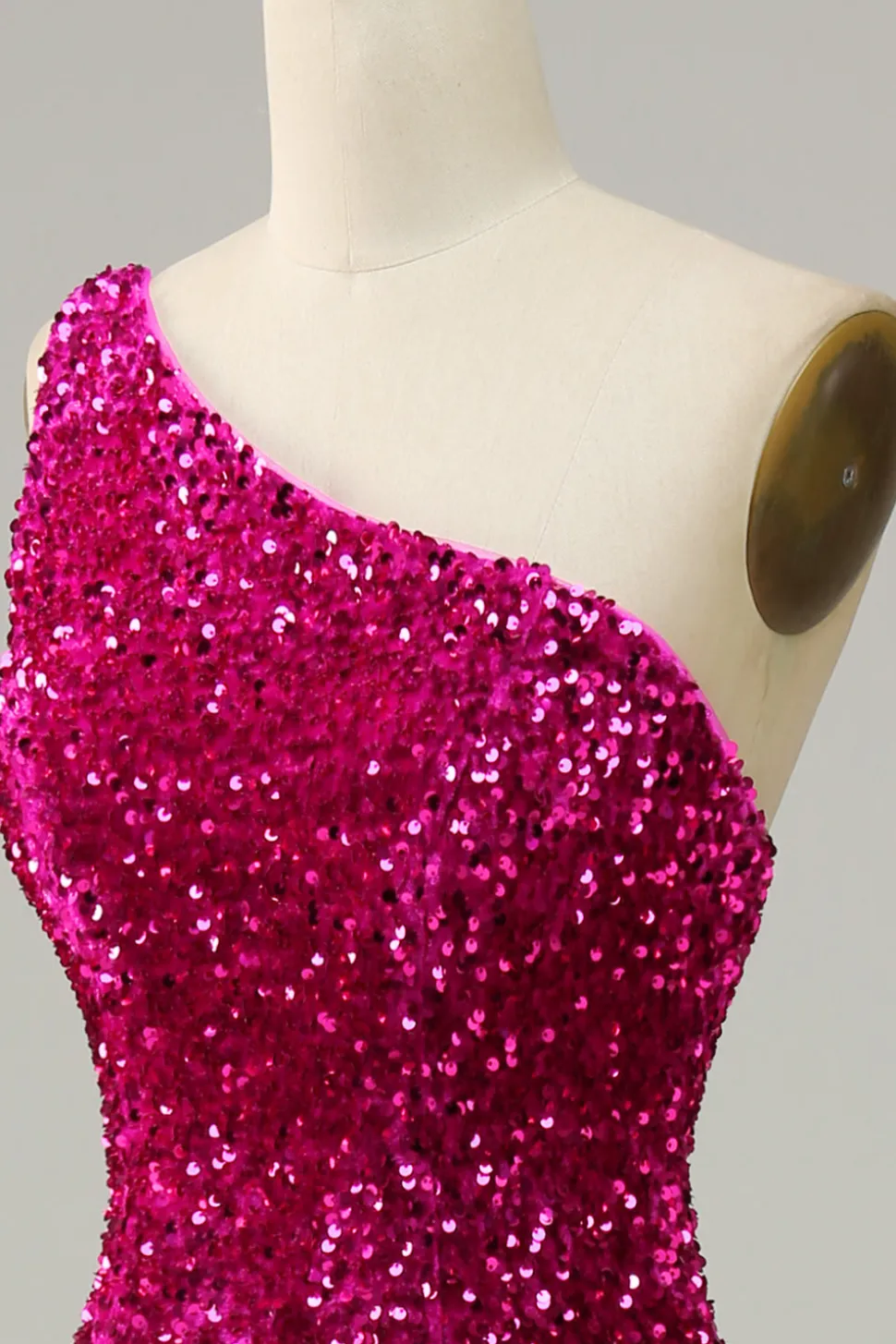 Vestido de baile sereia um ombro