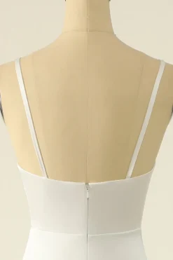 Vestido de baile simples de cetim de marfim
