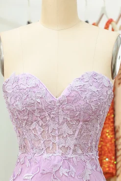 Vestido de Cóctel Com Apliques Roxo