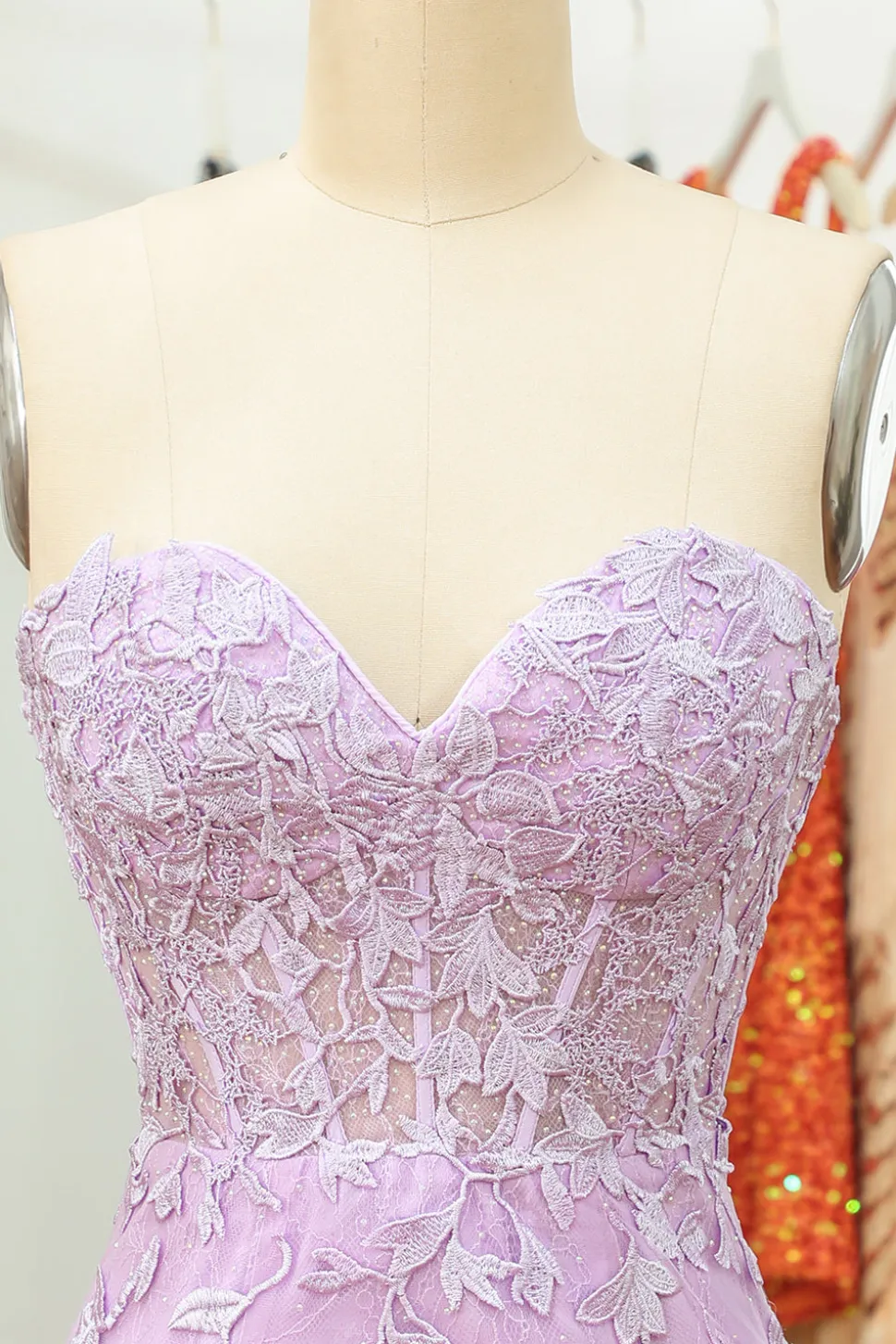 Vestido de Cóctel Com Apliques Roxo