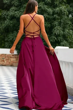 Vestido de cetim azul
