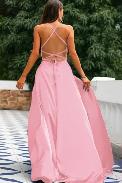 Vestido de cetim azul