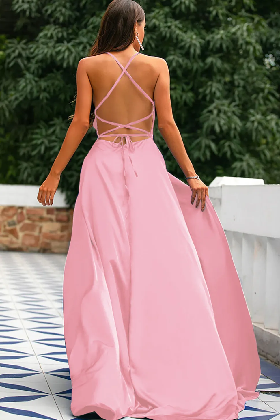 Vestido de cetim azul