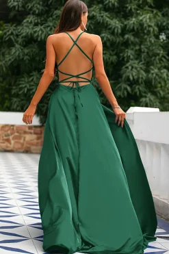 Vestido de cetim azul