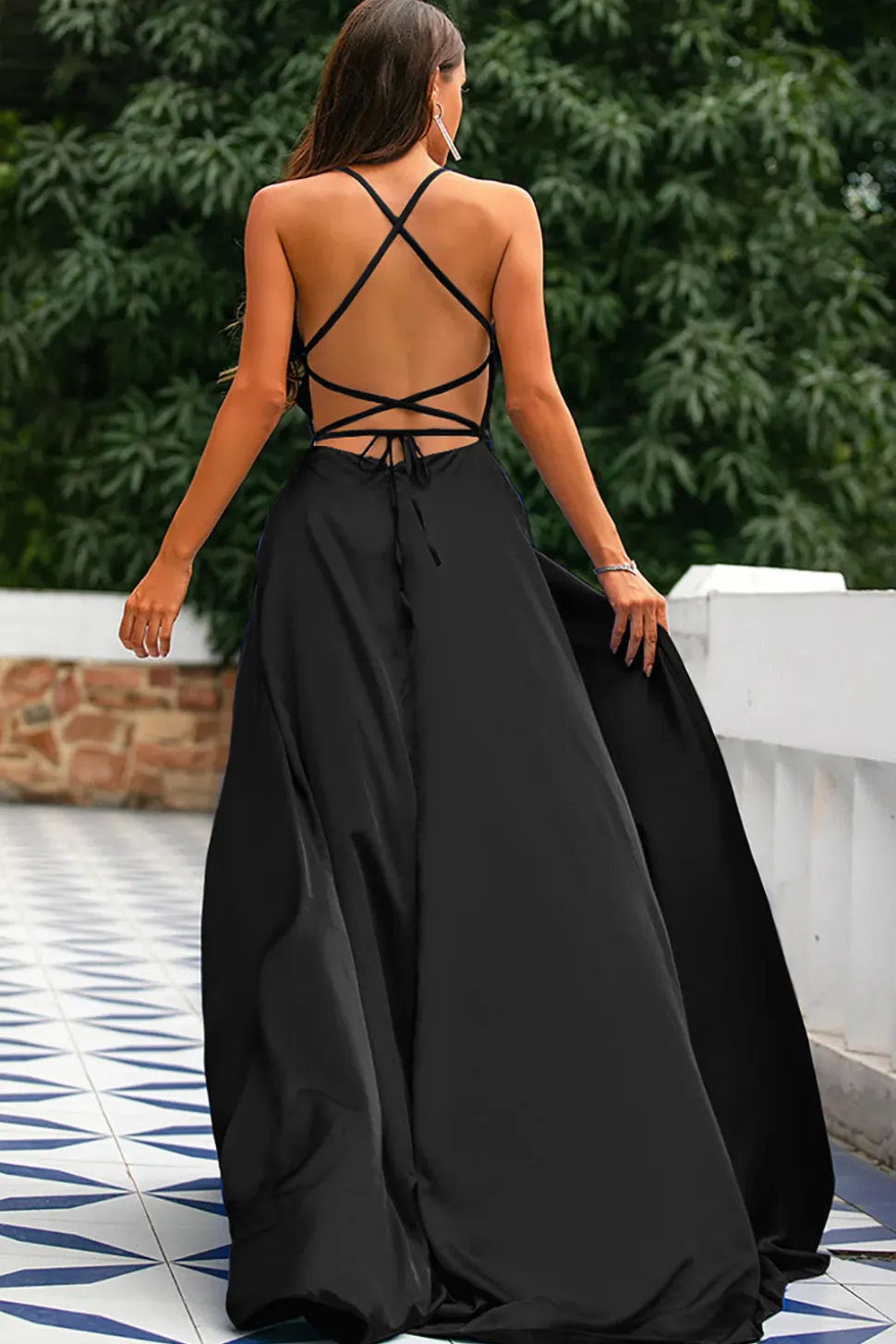 Vestido de cetim azul